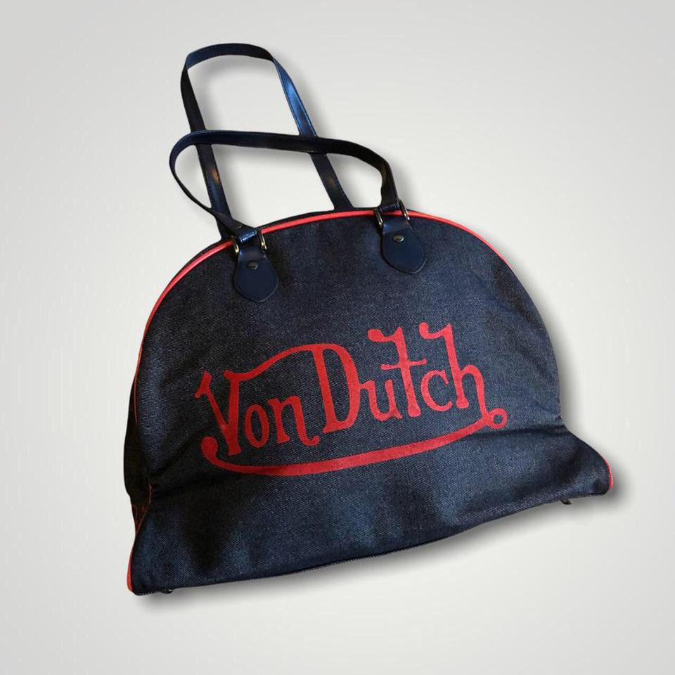 Vintage Von Dutch bag in dark navy and red with Depop