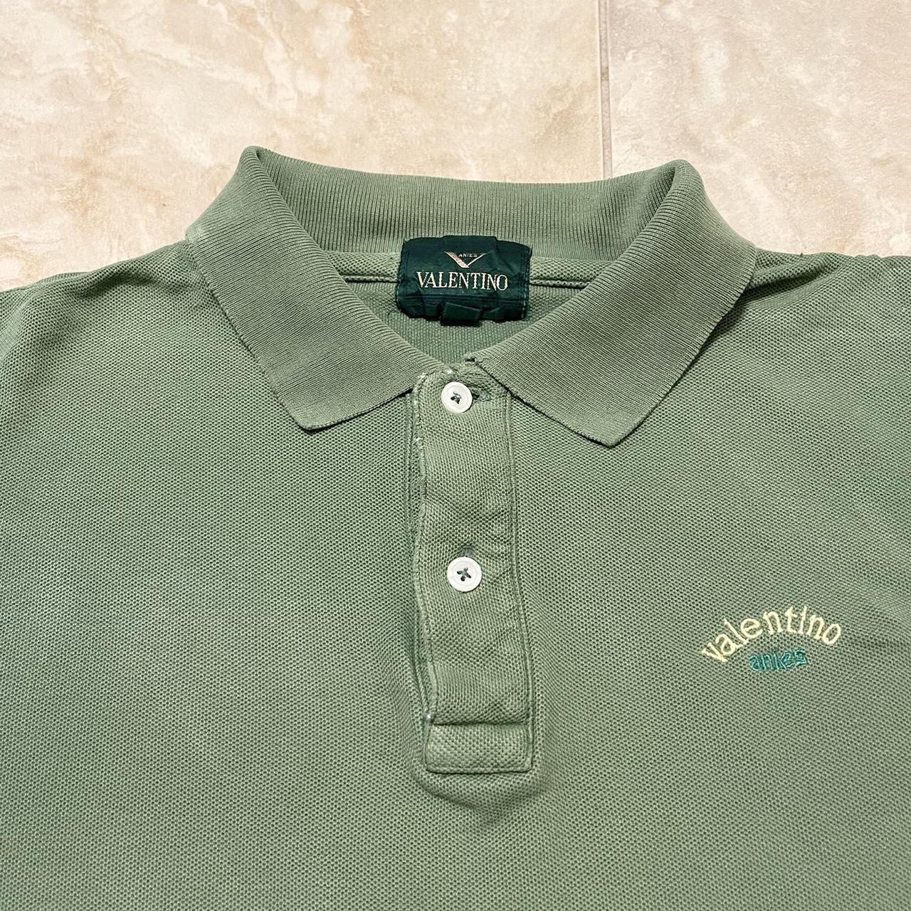 Valentino Men's Green and Khaki Polo-shirts | Depop