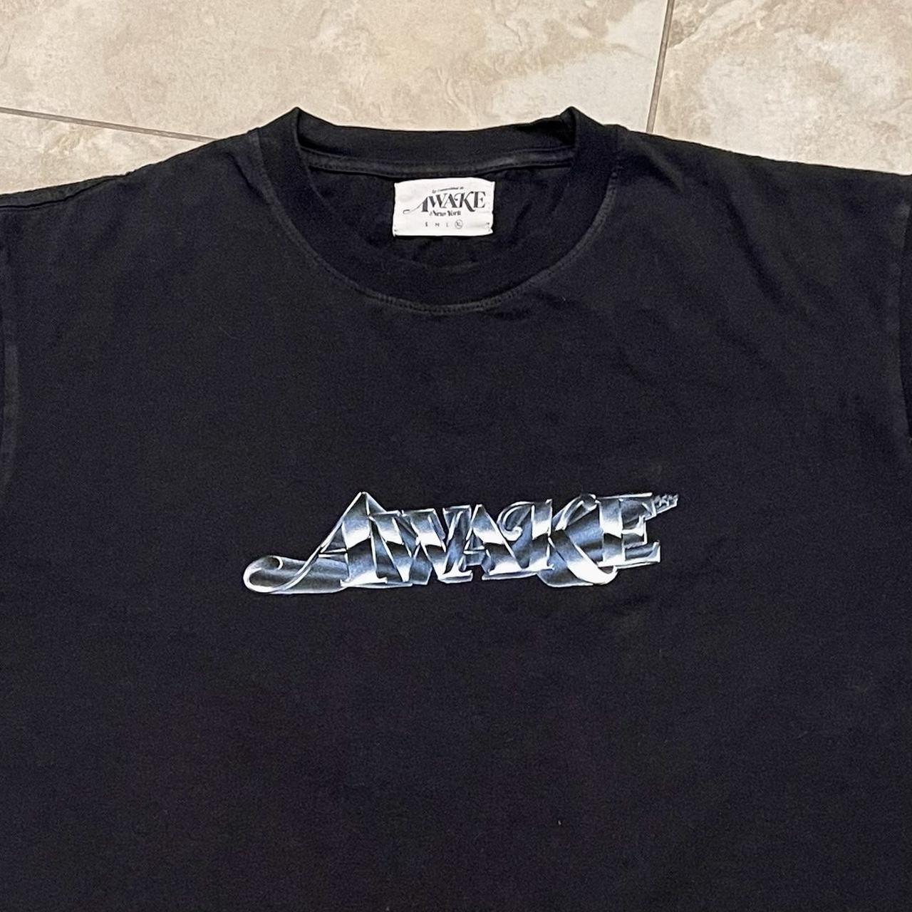 AWAKE STREETWEAR DESIGNER BRAND TEE METALLIC LOGO... - Depop