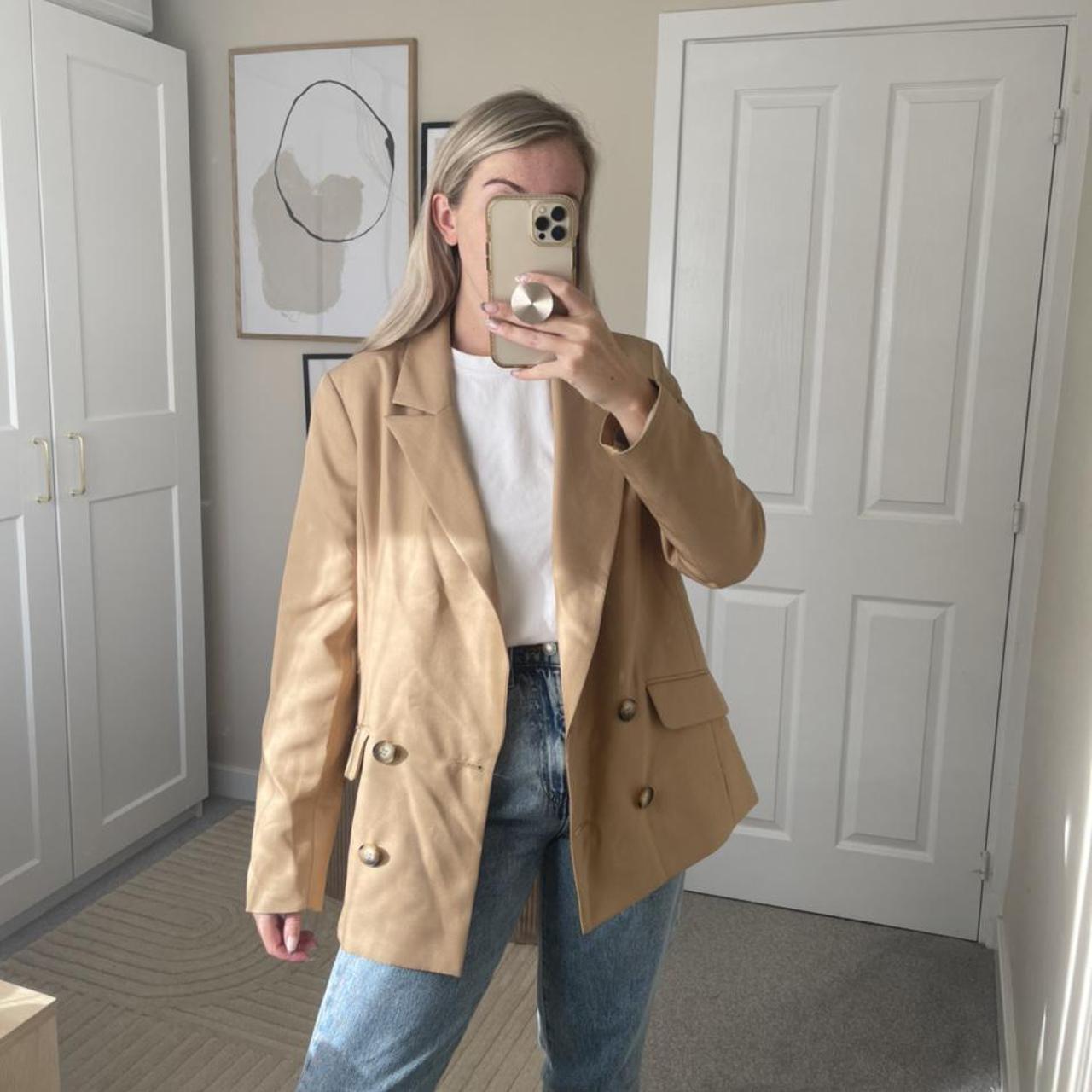 Camel blazer river island sale