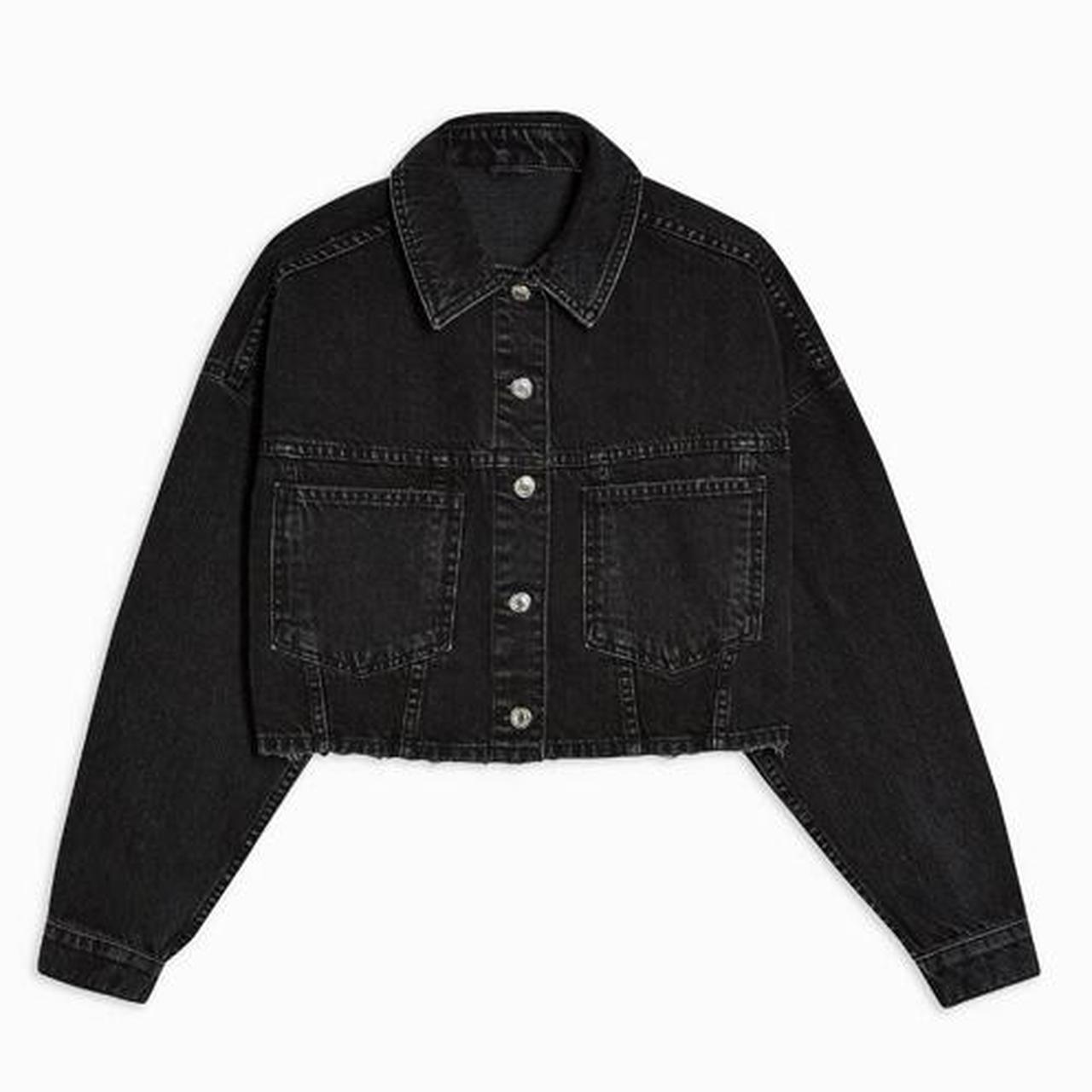 topshop black cropped denim jacket