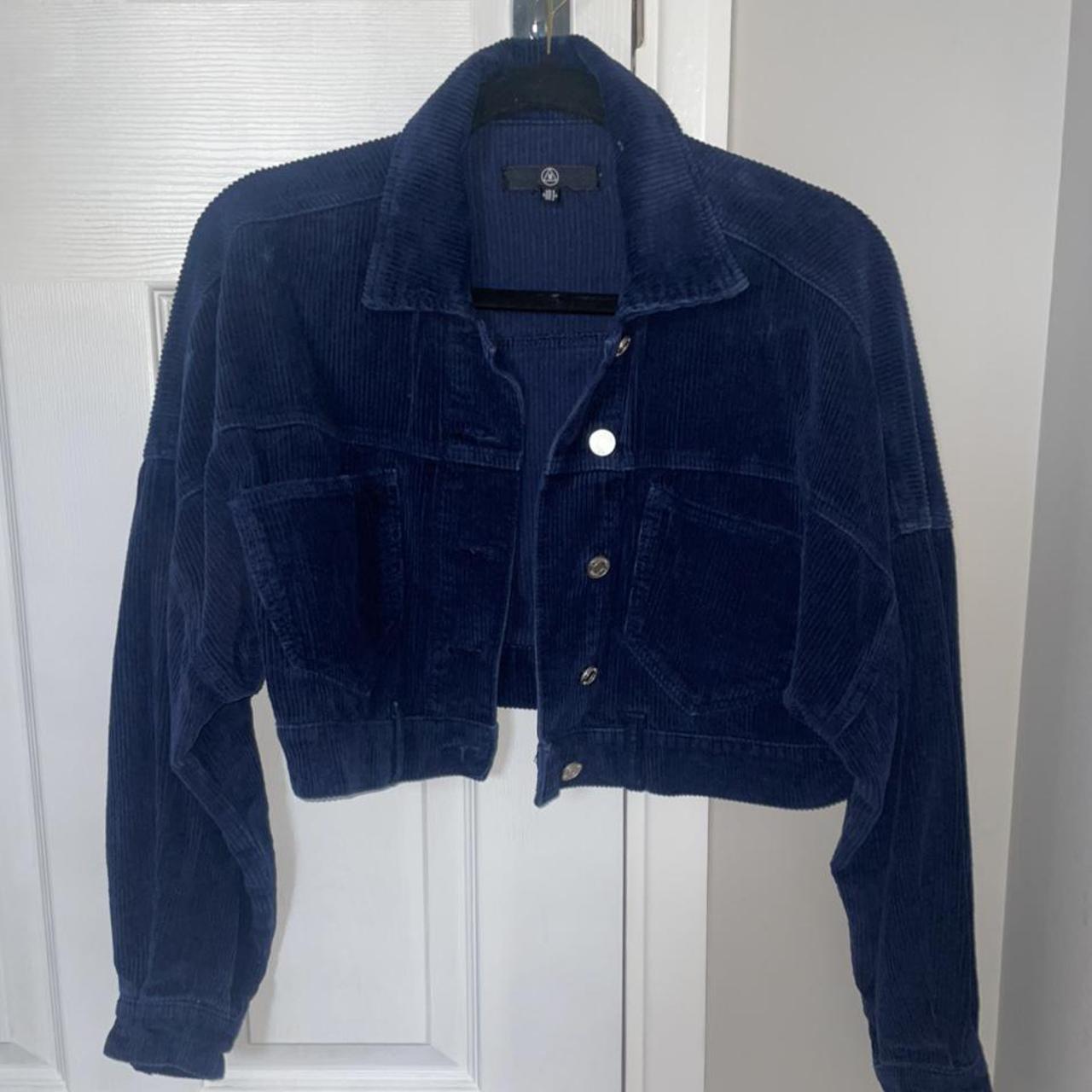 cropped navy jacket uk