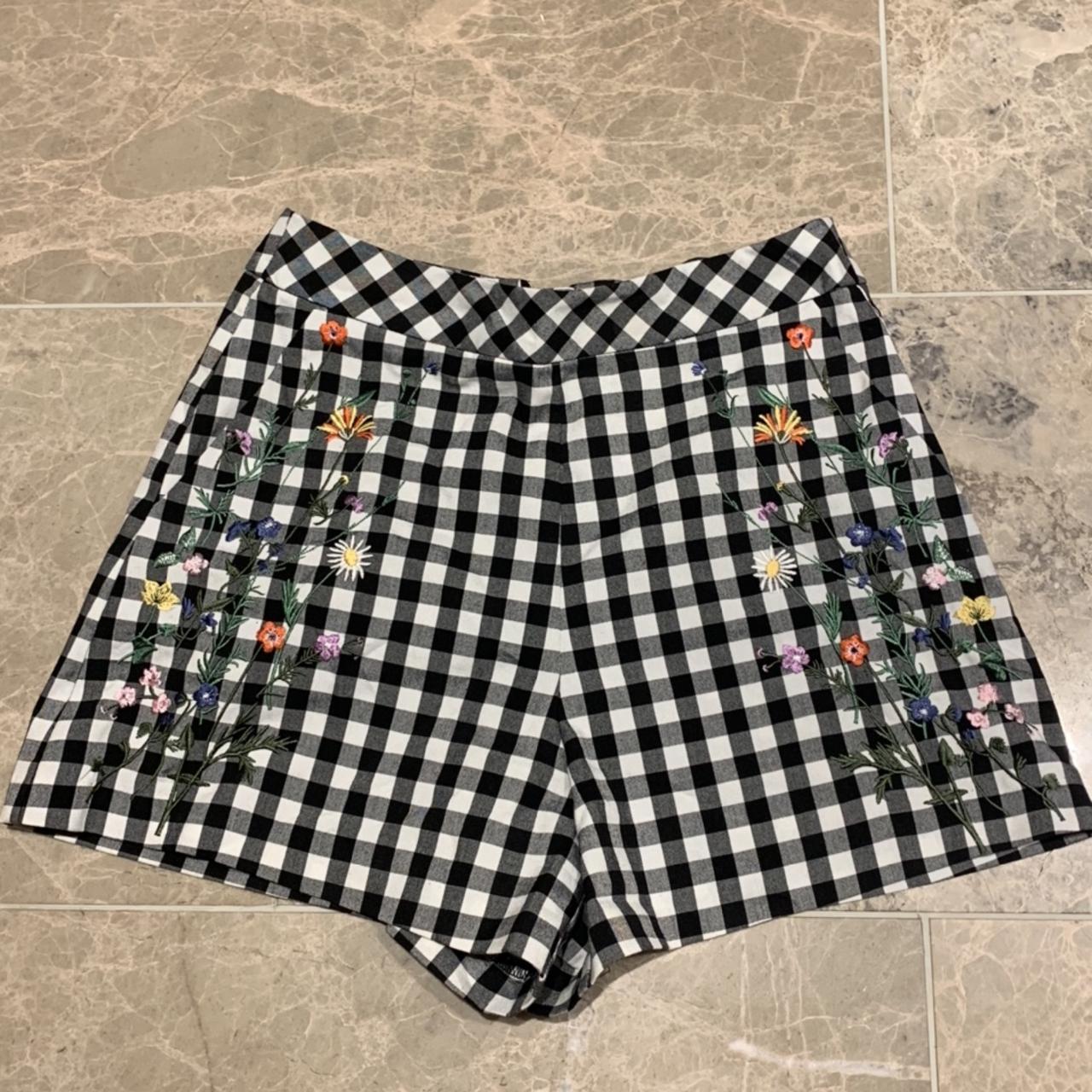 Topshop best sale gingham shorts