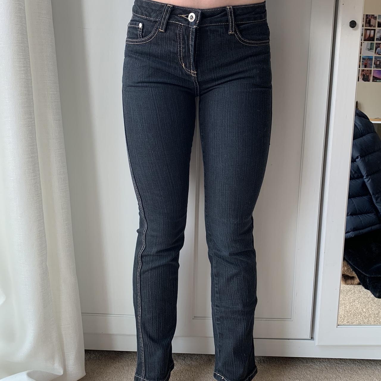 #saletime sooo y2k dark blue vintage low rise skinny... - Depop