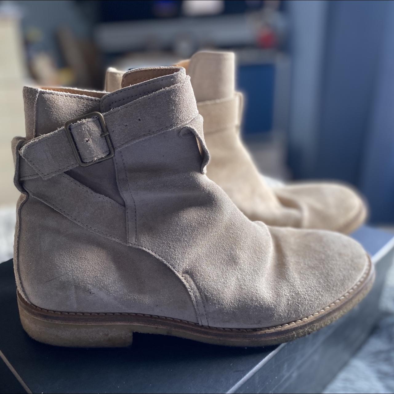 Represent strapped Chelsea boots in stone Size 7... - Depop