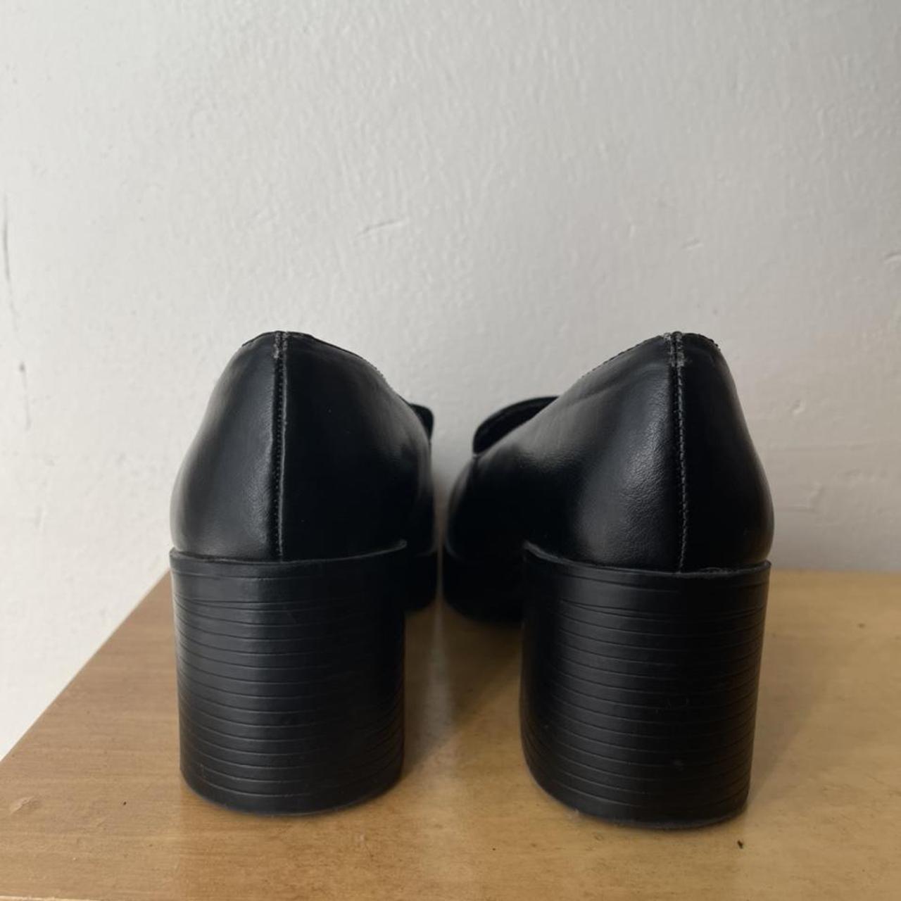 vintage 90s/y2k platform loafer heels deadstock... - Depop