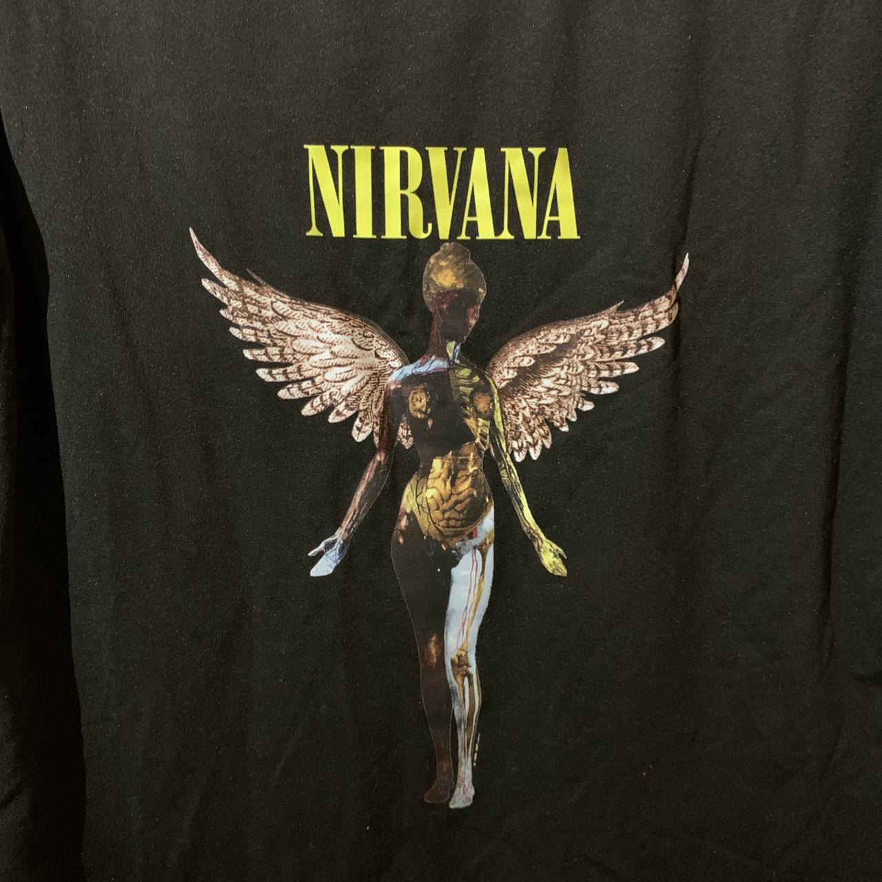 nirvana ‘in utero’ black band tee! in perfect... - Depop