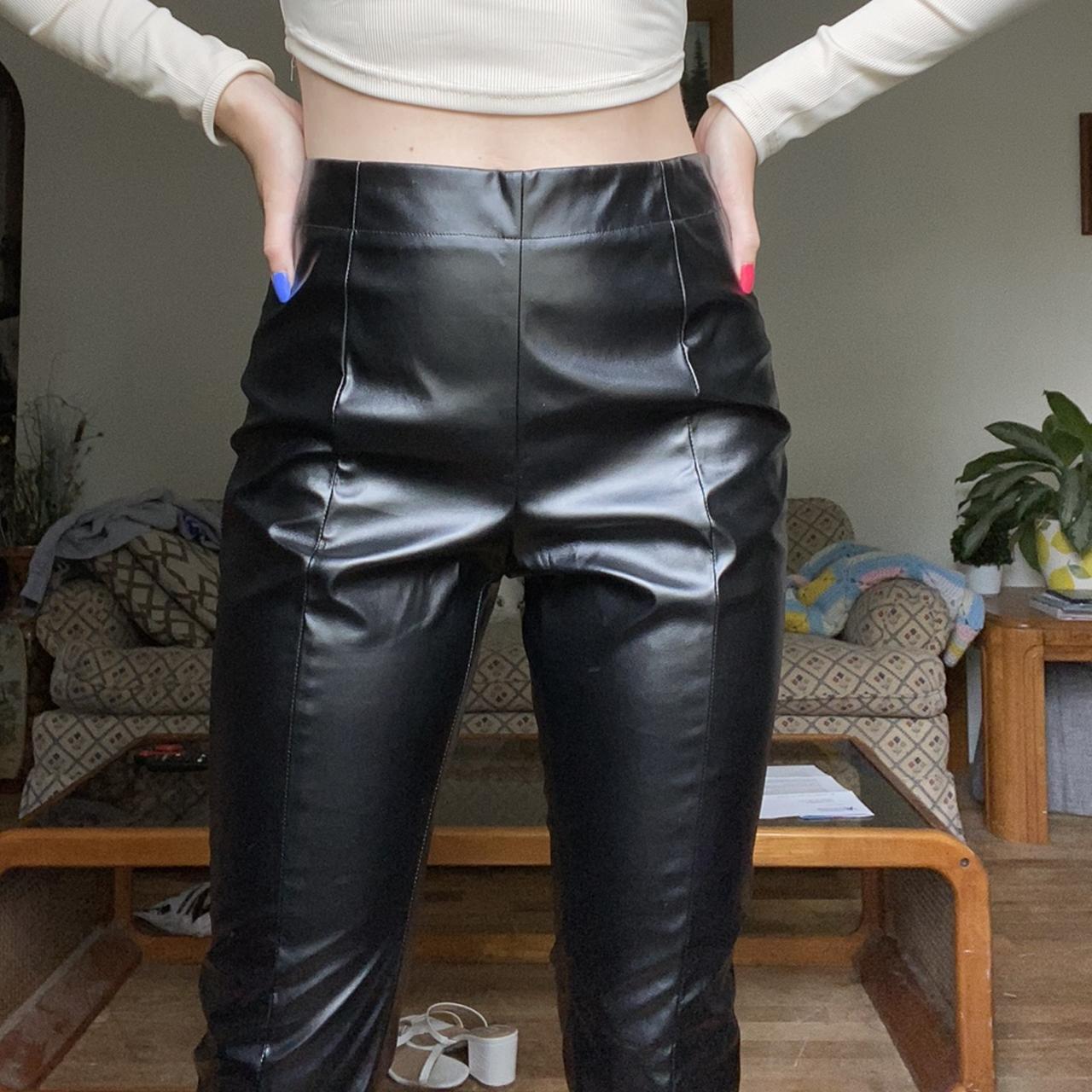 REPOP NWOT fake leather pants size LARGE! Model is... - Depop