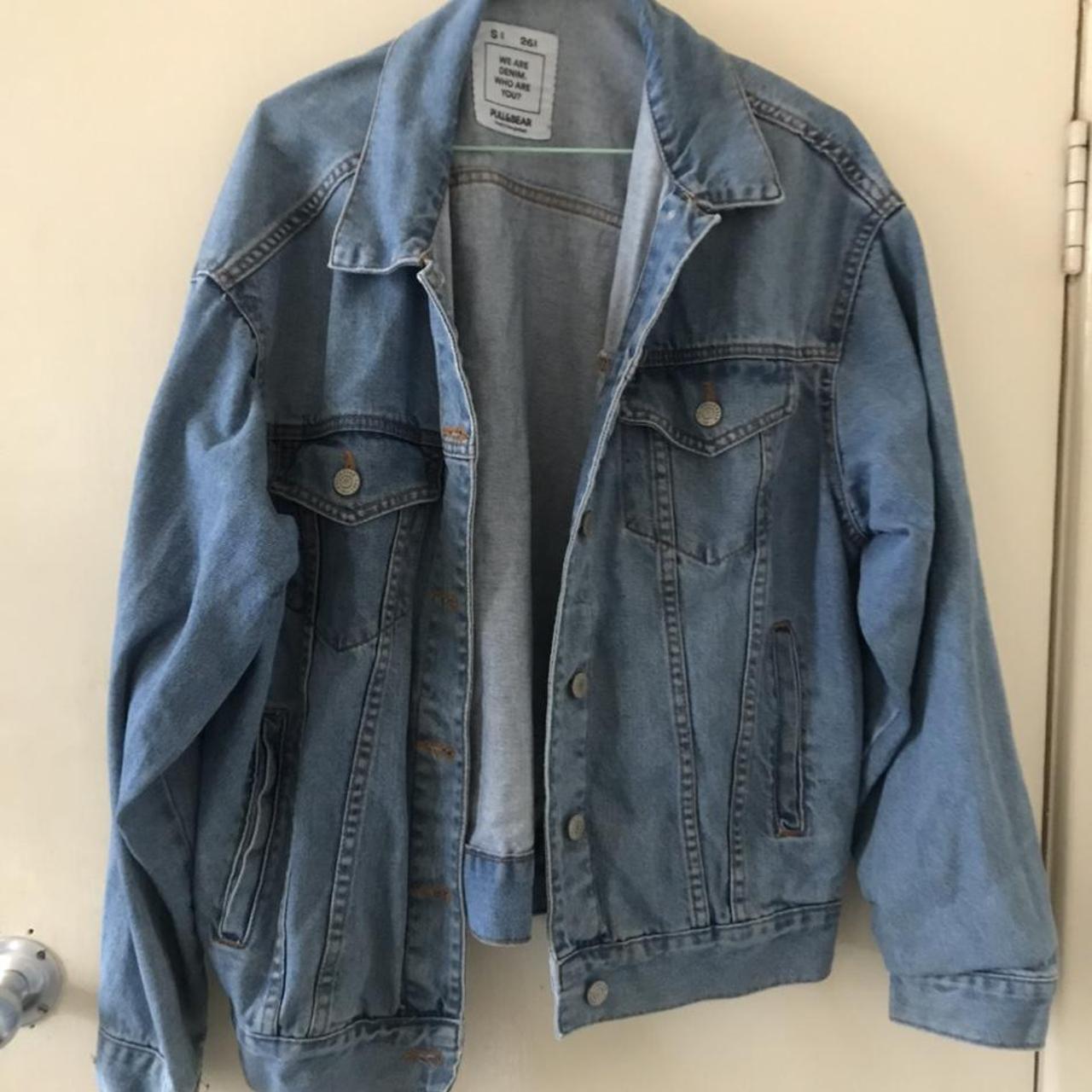 Pull & bear blue denim jacket size S Oversized look... - Depop