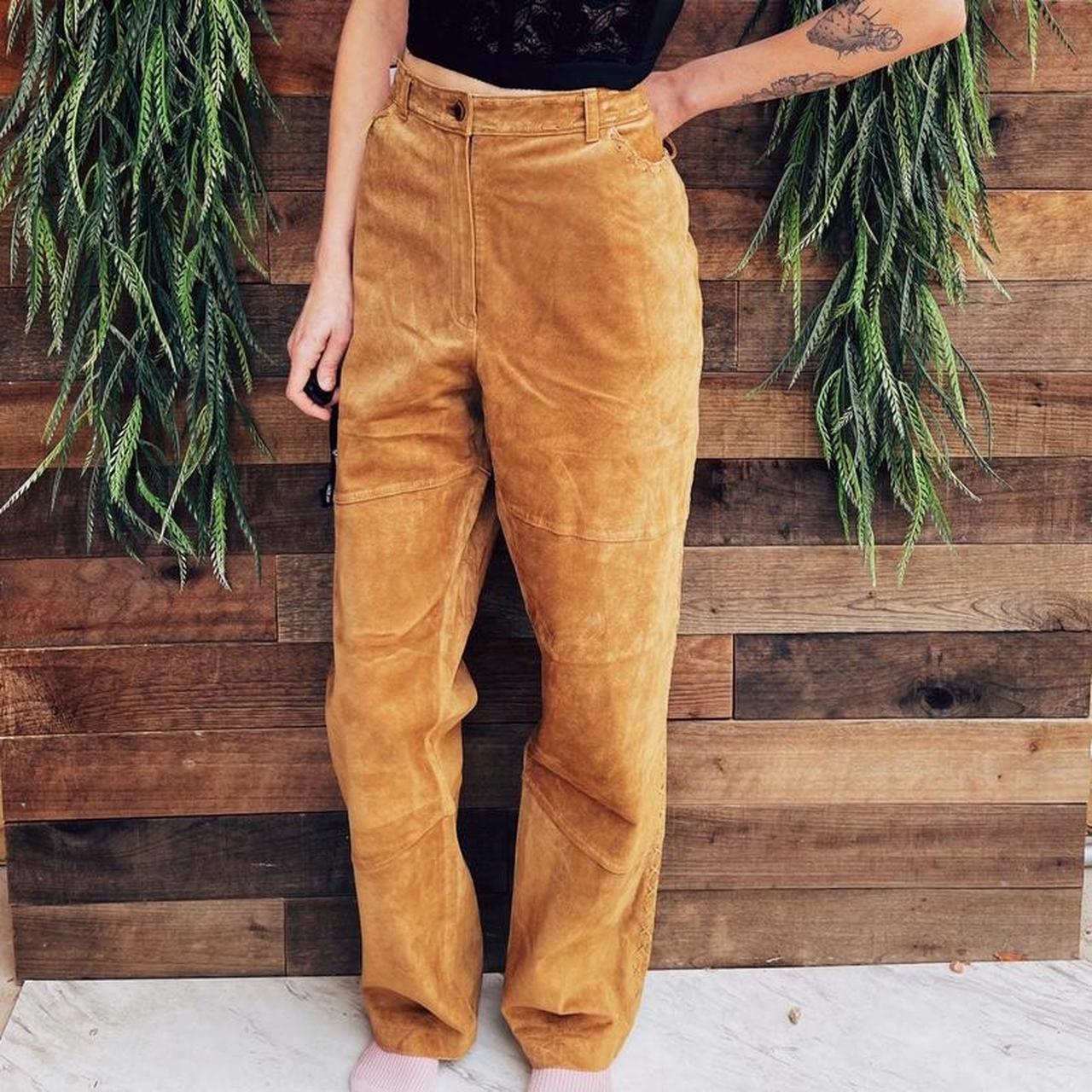 90s Vintage Leather Pants Leather &... - Depop