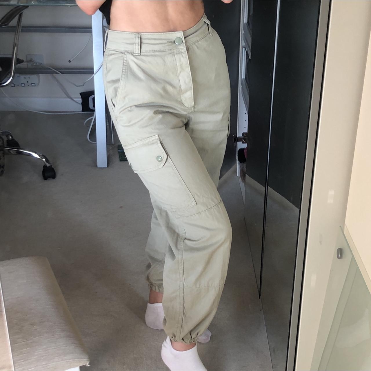 Topshop light green/khaki/sage cargo trousers - worn... - Depop