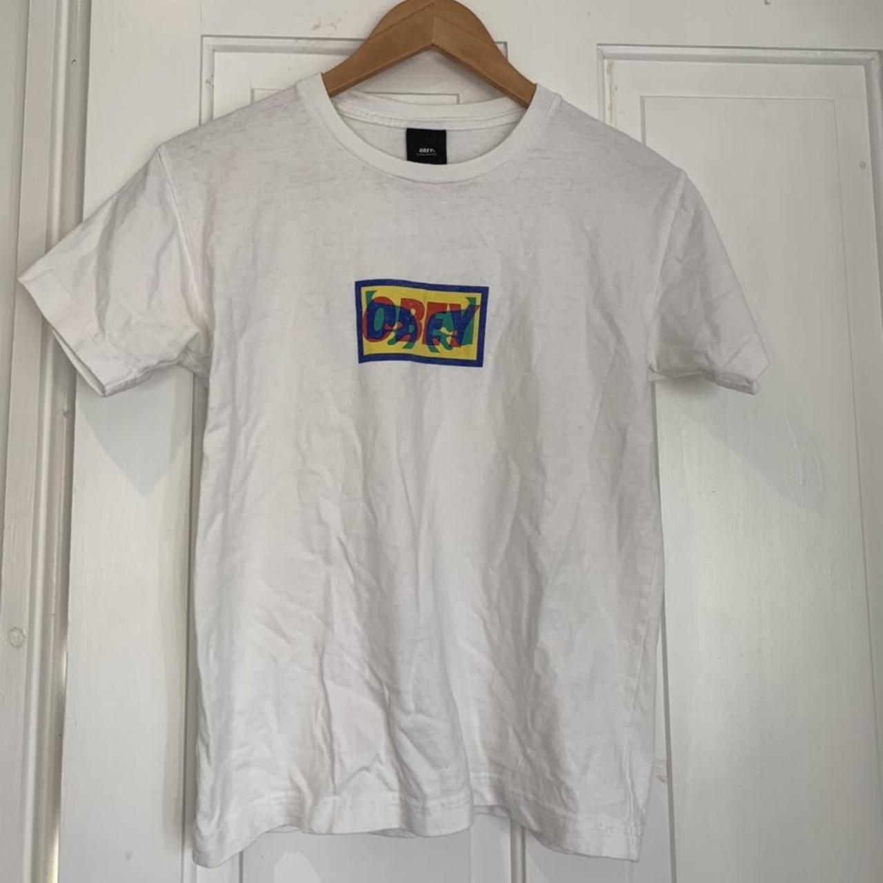 Vintage obey t-shirt 😁😁 Slight wears of marking on... - Depop