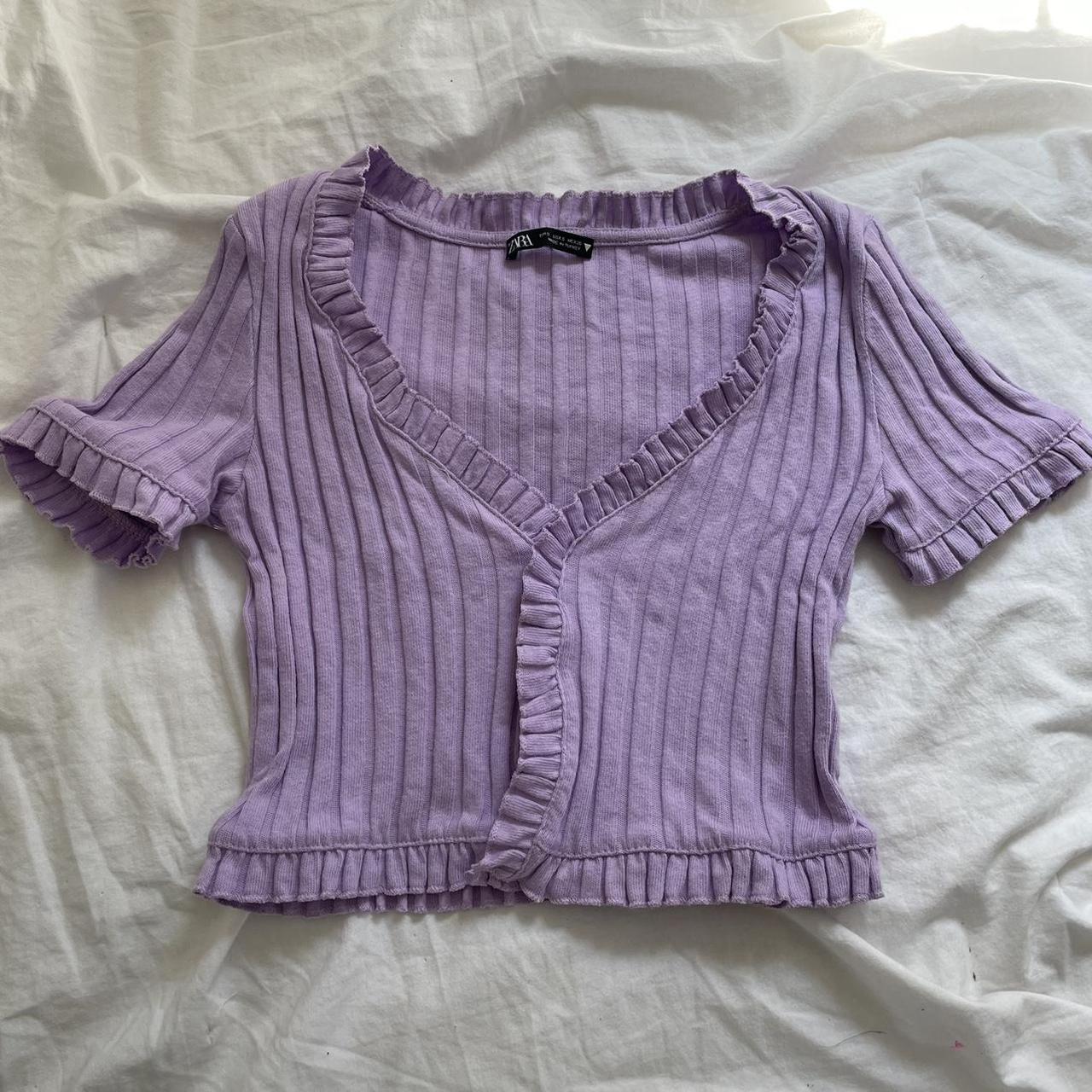 Cute lilac top with cute buttons from Zara!!! NEVER... - Depop