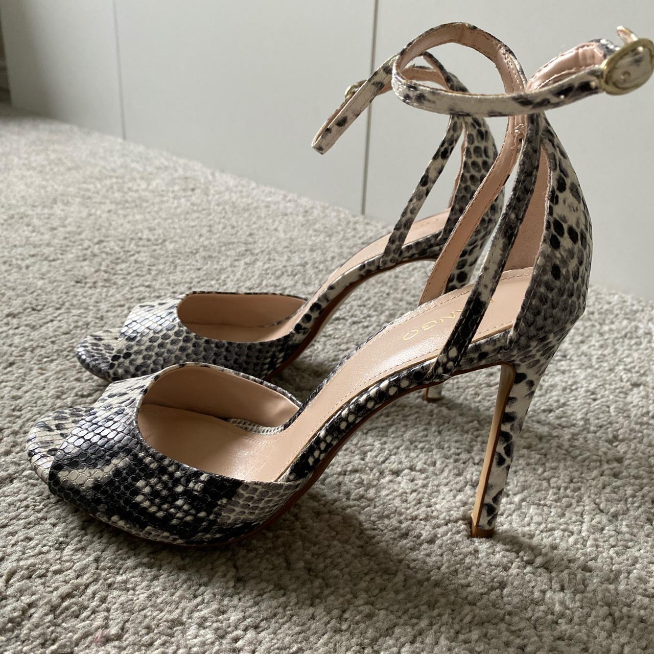 Mango top snakeskin heels