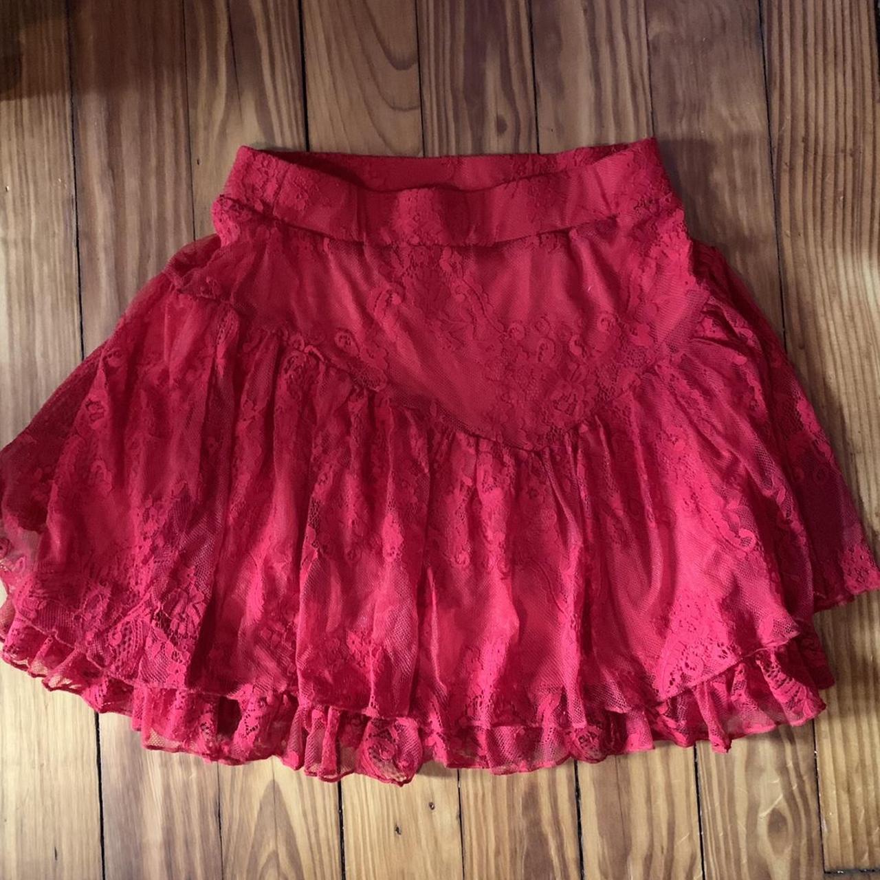 Killstar To Die For Lace Skirt in scarlet. brand new... - Depop