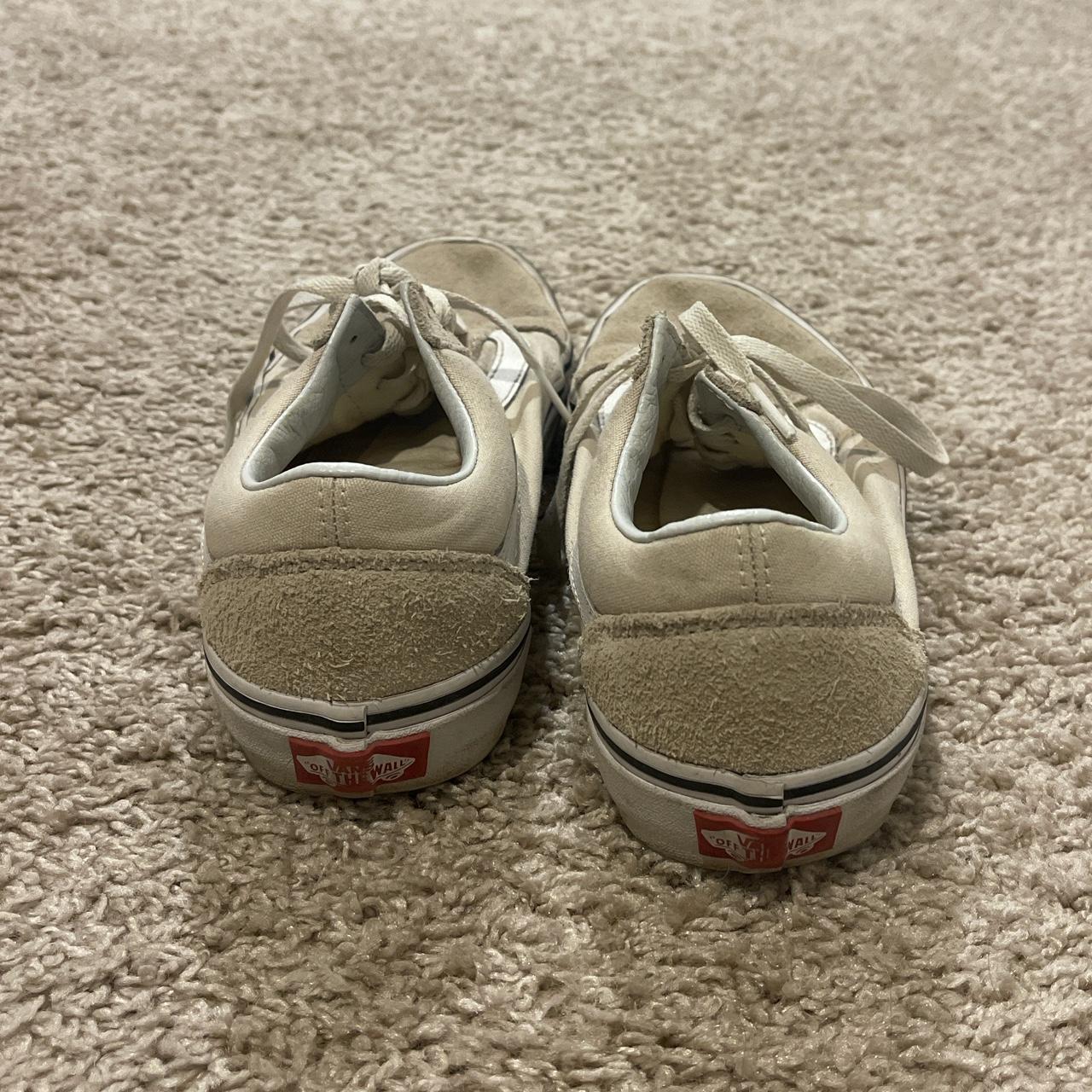 Vans Women's Tan and Cream Trainers Depop