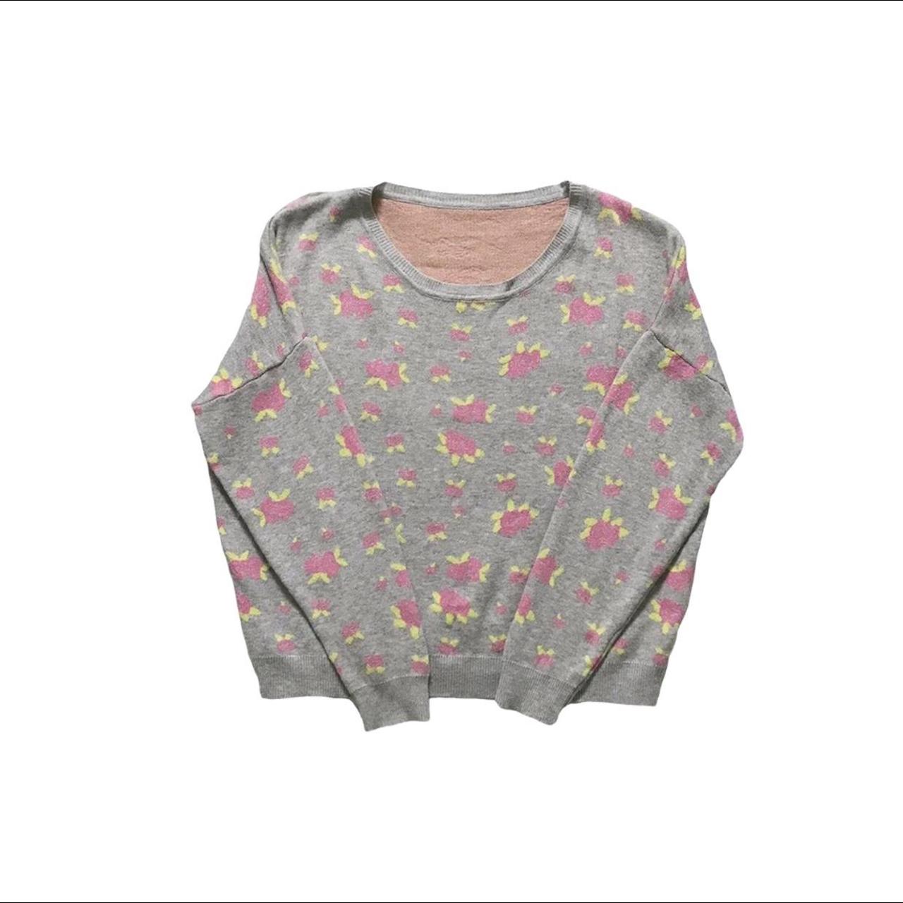 Gray hotsell floral sweatshirt