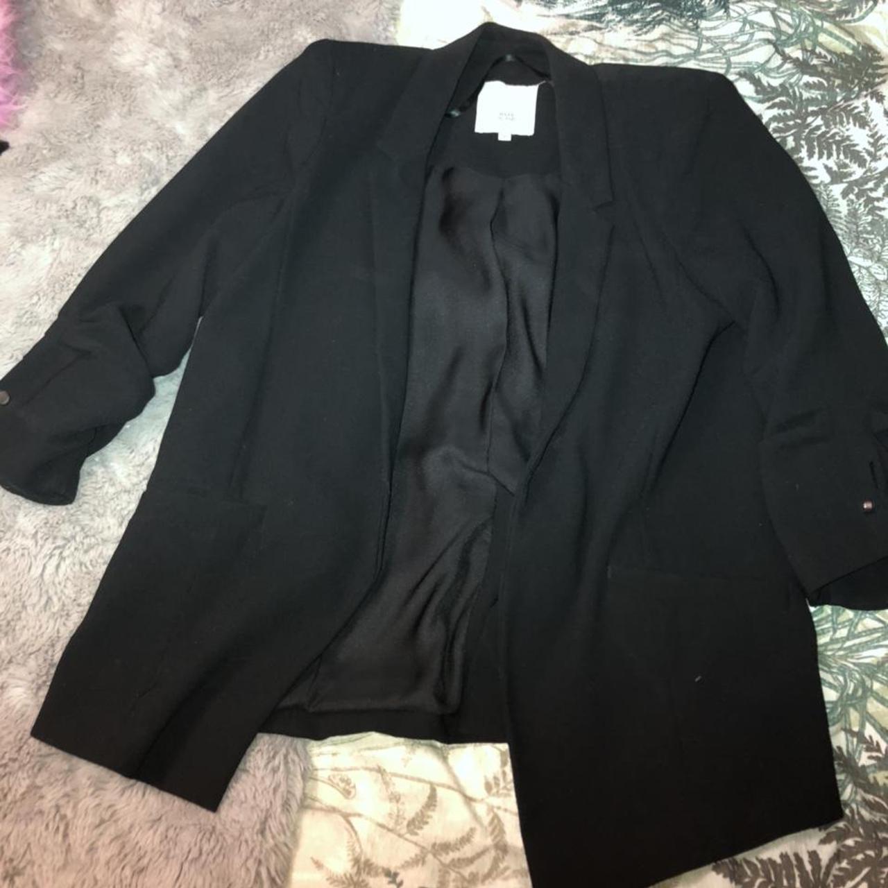 River island black blazer with ruched