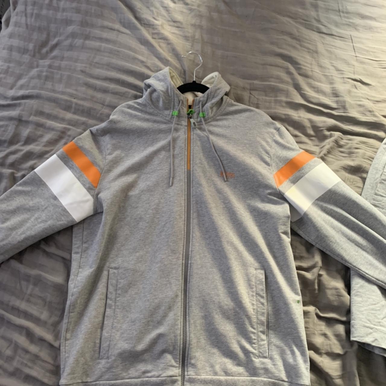 Grey and orange hugo boss sales tracksuit