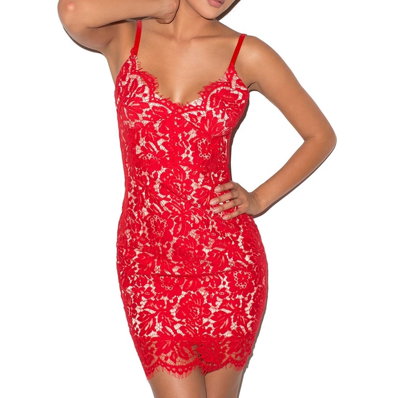 House of cb discount red lace dress