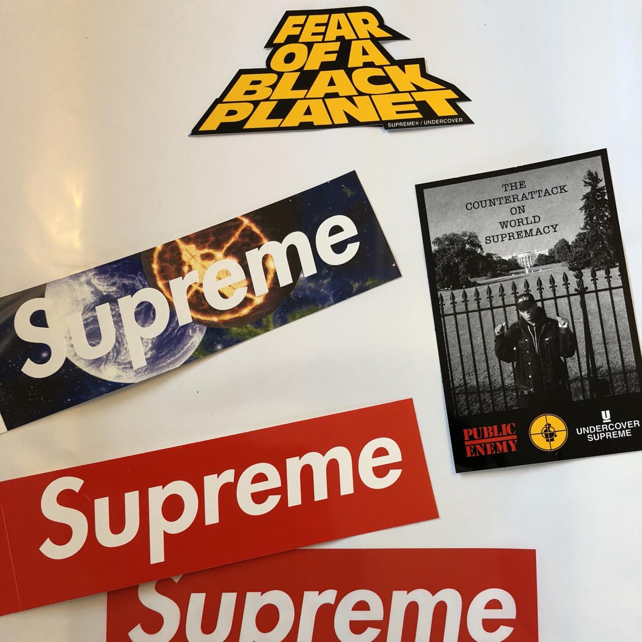 Supreme x undercover x public enemy stickers 'Fear... - Depop