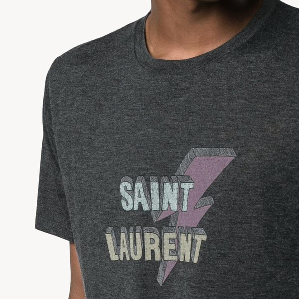 saint laurent lightning bolt tee