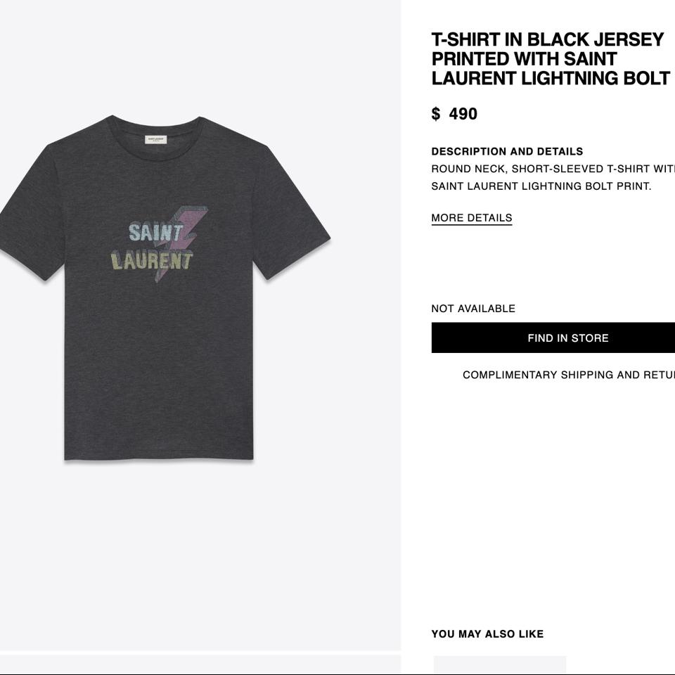 saint laurent lightning bolt tee