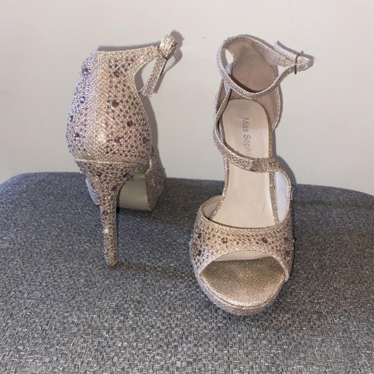 Rose Gold glitz heels. Great condition as only worn... - Depop
