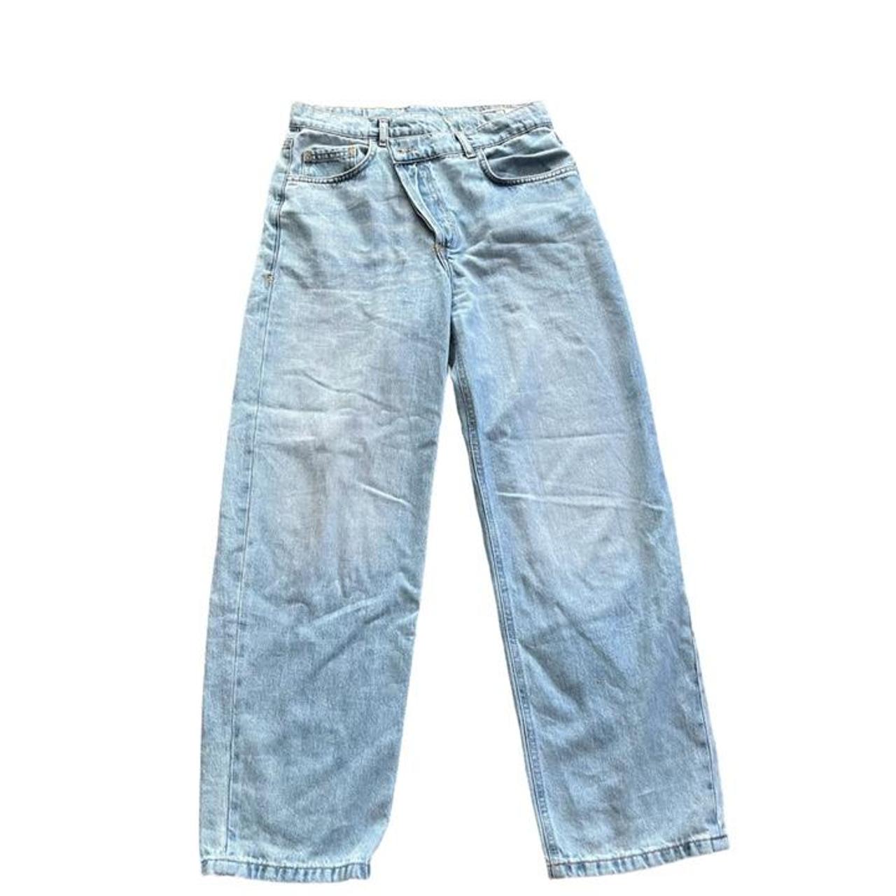 Reclaimed vintage baggy dad jeans with stepped waist... - Depop