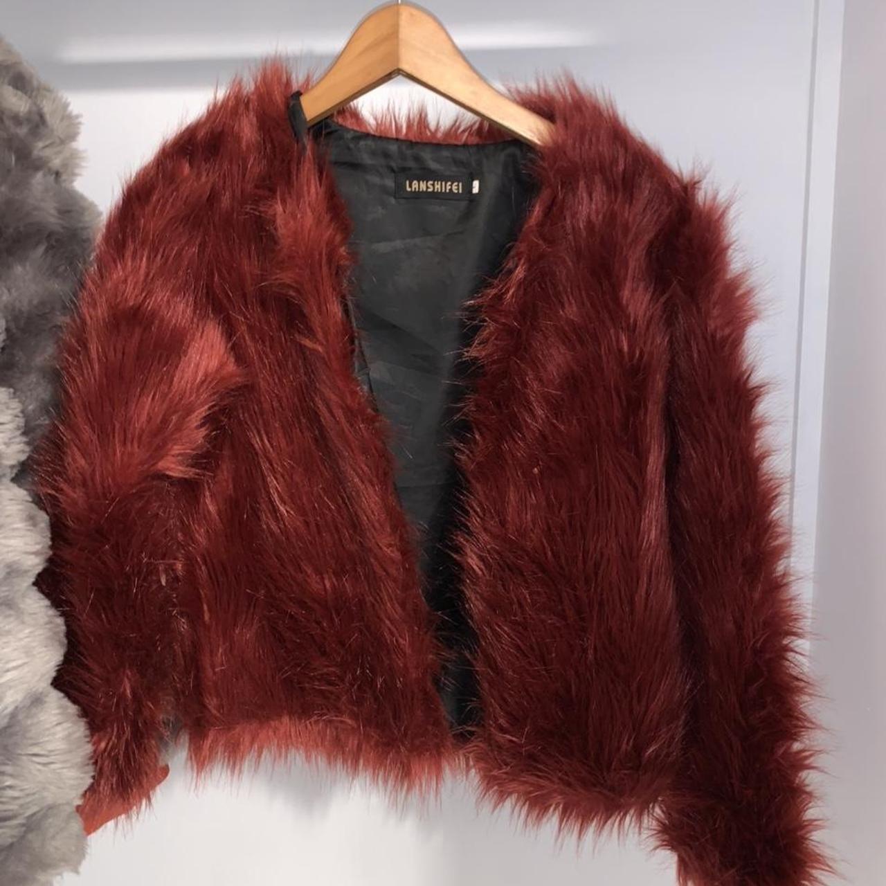 Red Fur Coat - size S/M 10/12 Never worn #furcoat... - Depop