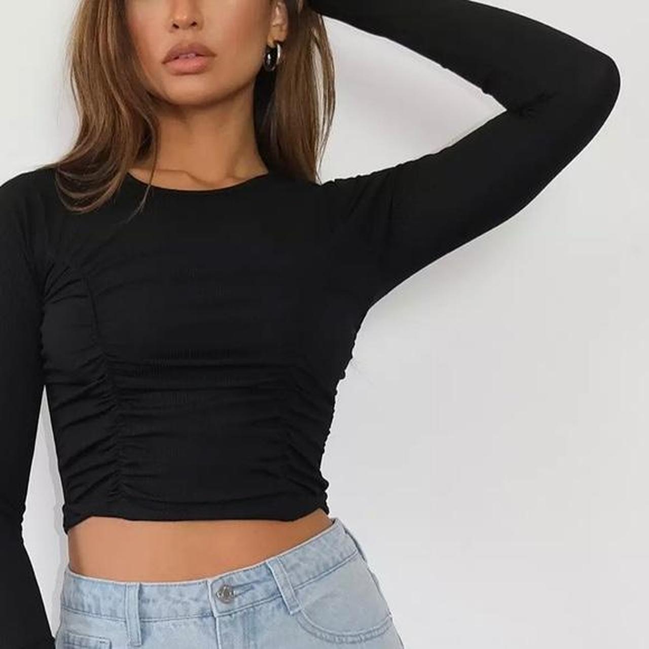 Missguided Women S Black Crop Top Depop