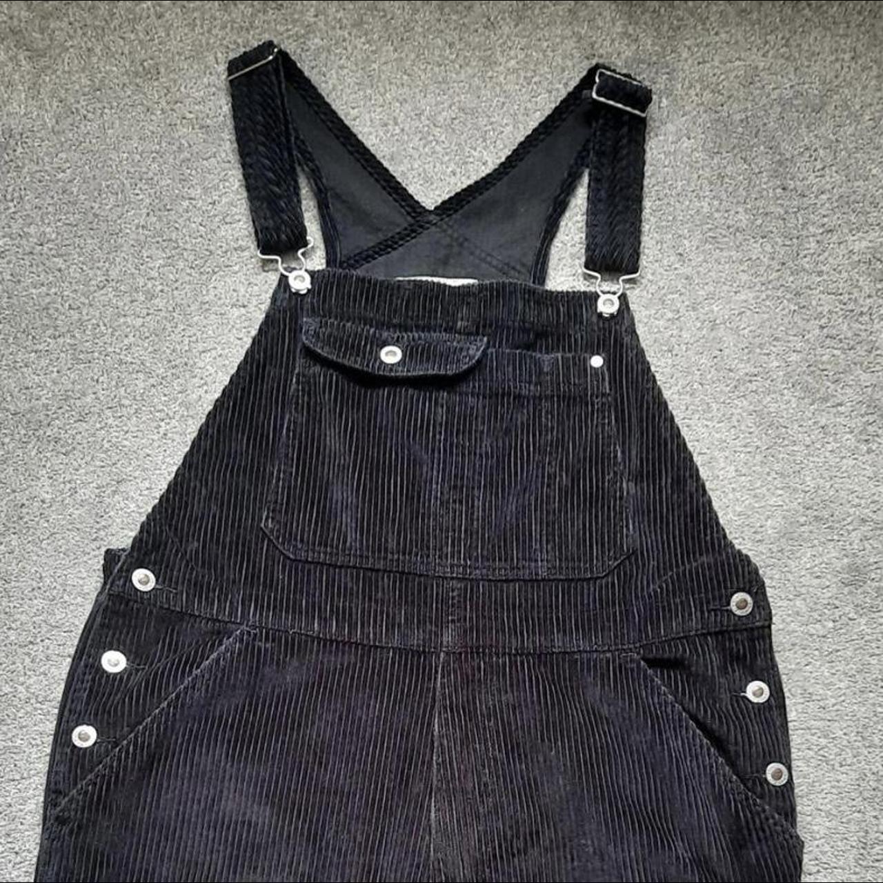 Levis silvertab black corduroy dungarees with silver... - Depop