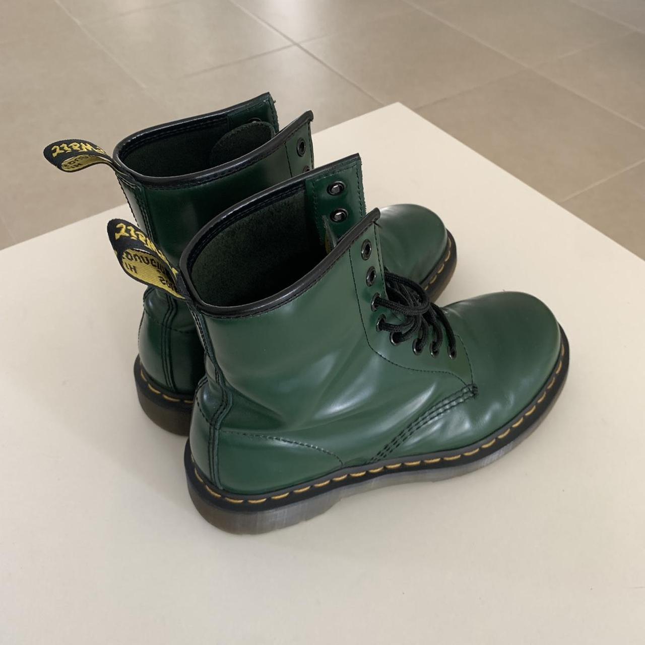 Green 1460 Smooth Dr Marten Boots. Great condition,... - Depop