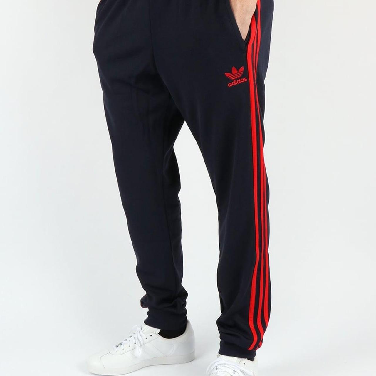 Adidas Originals Navy track pants, worn once,... Depop