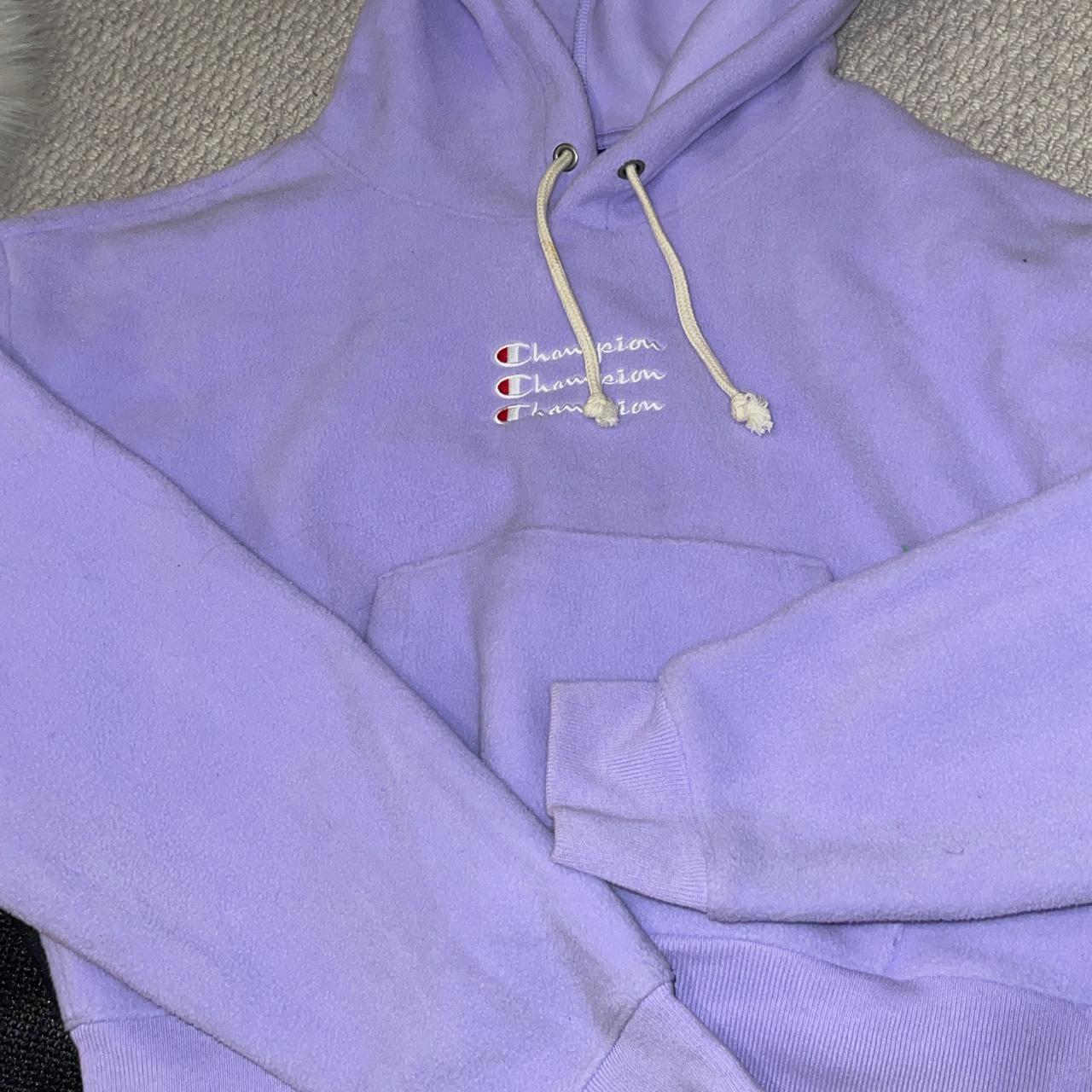 purple cropped champion hoodie