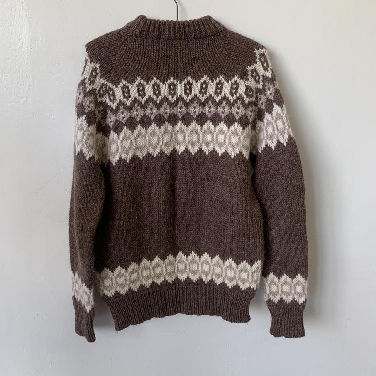 Vintage Icelandic Wool Sweater 1980’s Brown and... - Depop