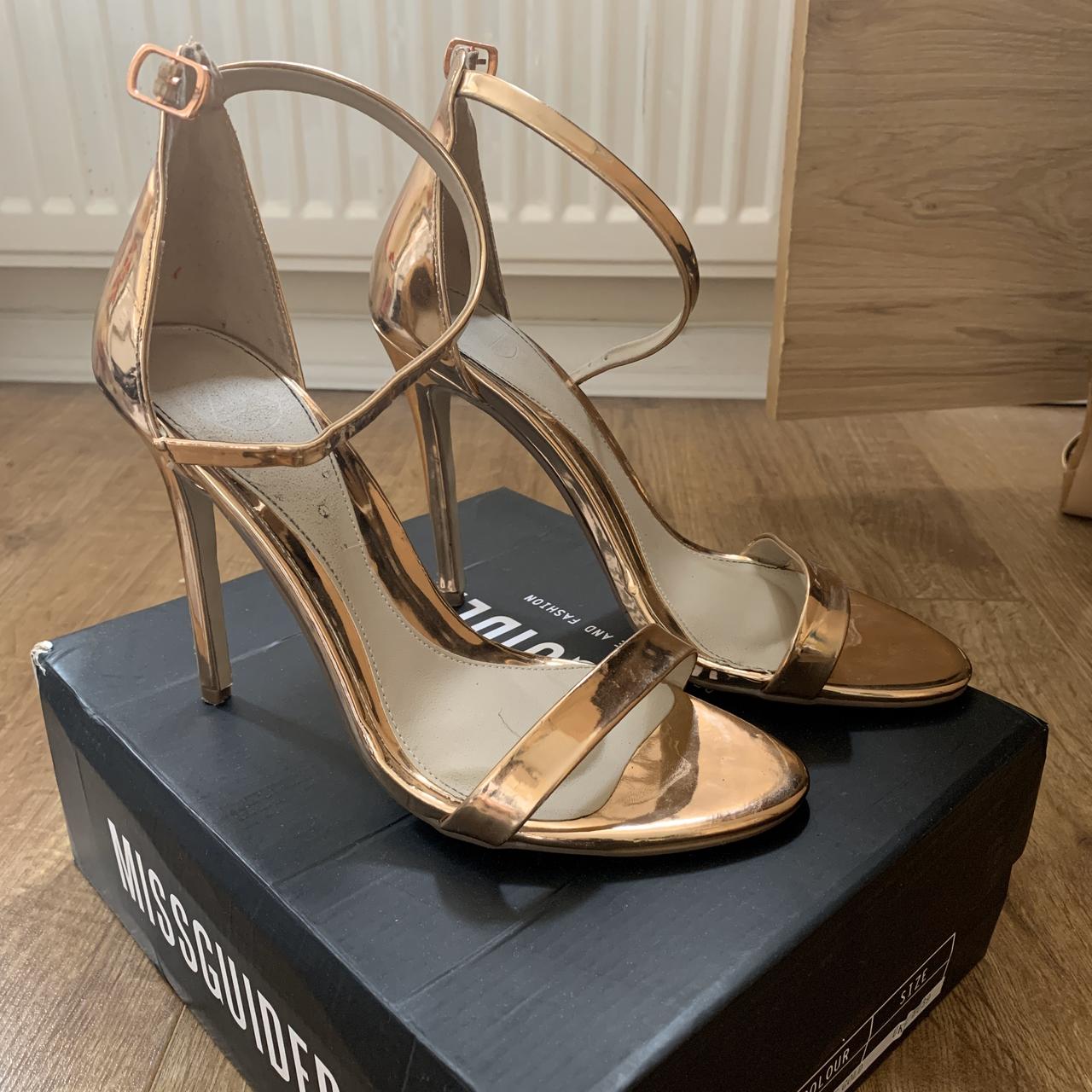 rose gold barely there heels