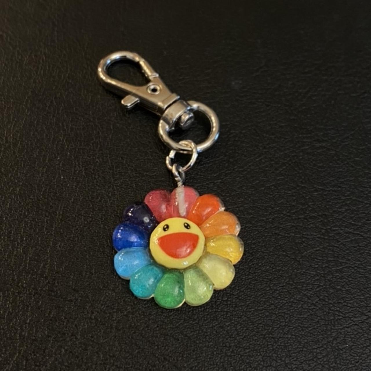 Takashi Murakami Kaikaikiki plush flower keychain - Depop