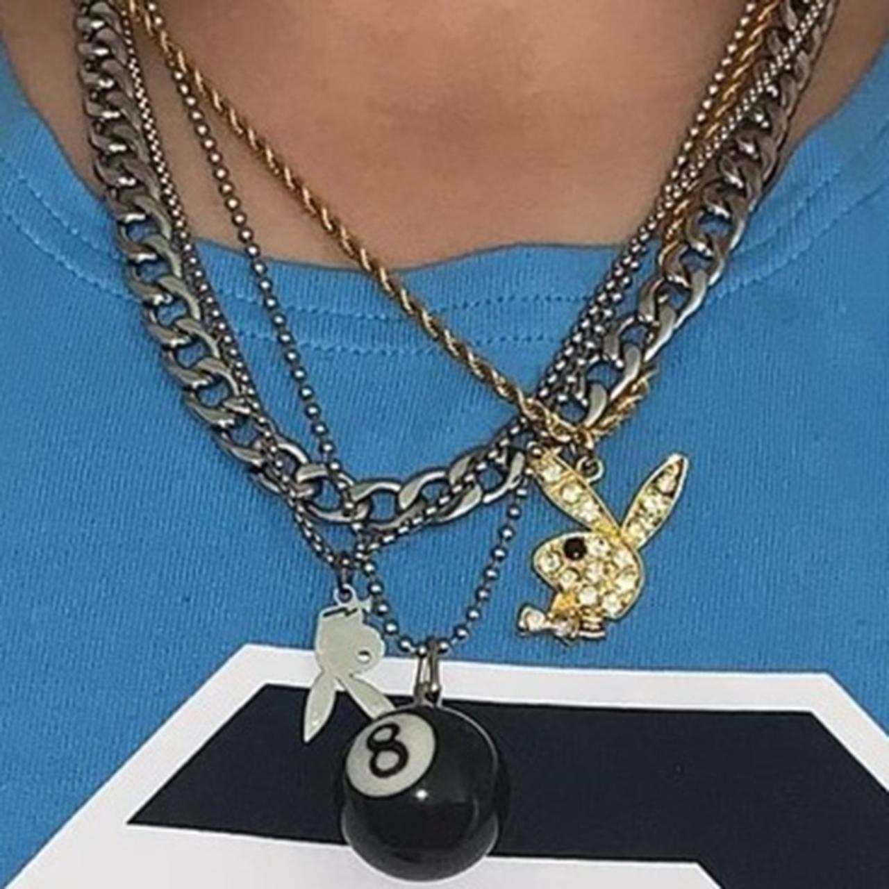 Upside down bunny pendant necklace chain as seen on Playboi Carti –  Bijouterie Gonin