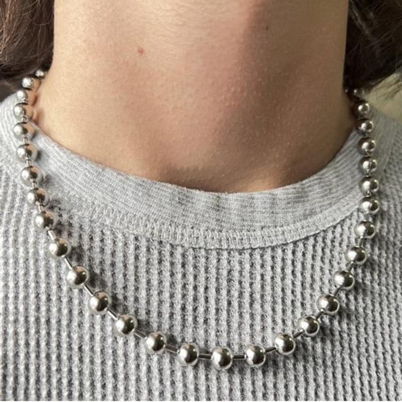 ⛓ Stainless Steel Big Ball Chain Choker Necklace.... Depop