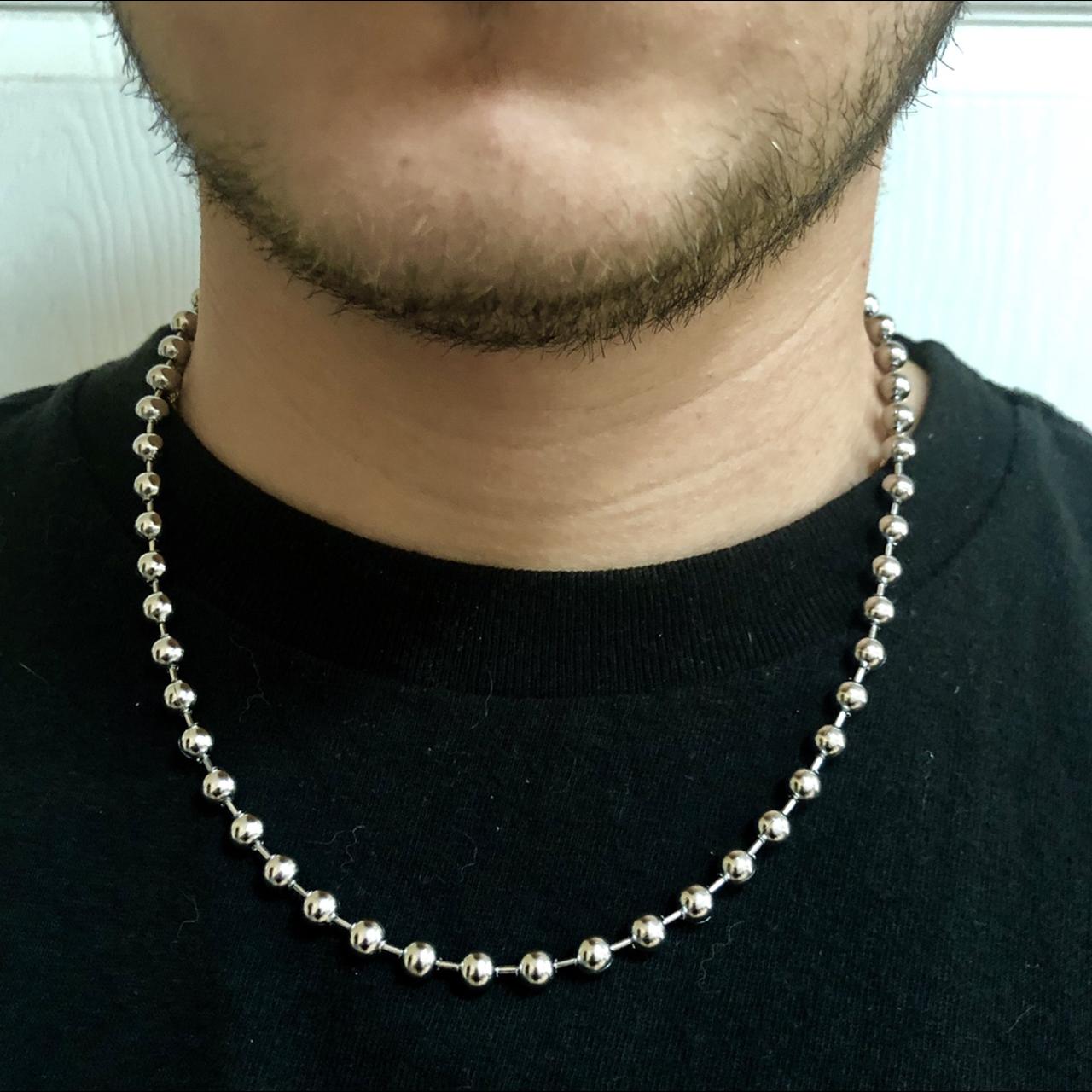 ⛓ Unisex Stainless Steel Big Ball chain necklace... Depop