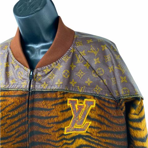 Cheetah with Louis Vuitton faux leather top. Like - Depop