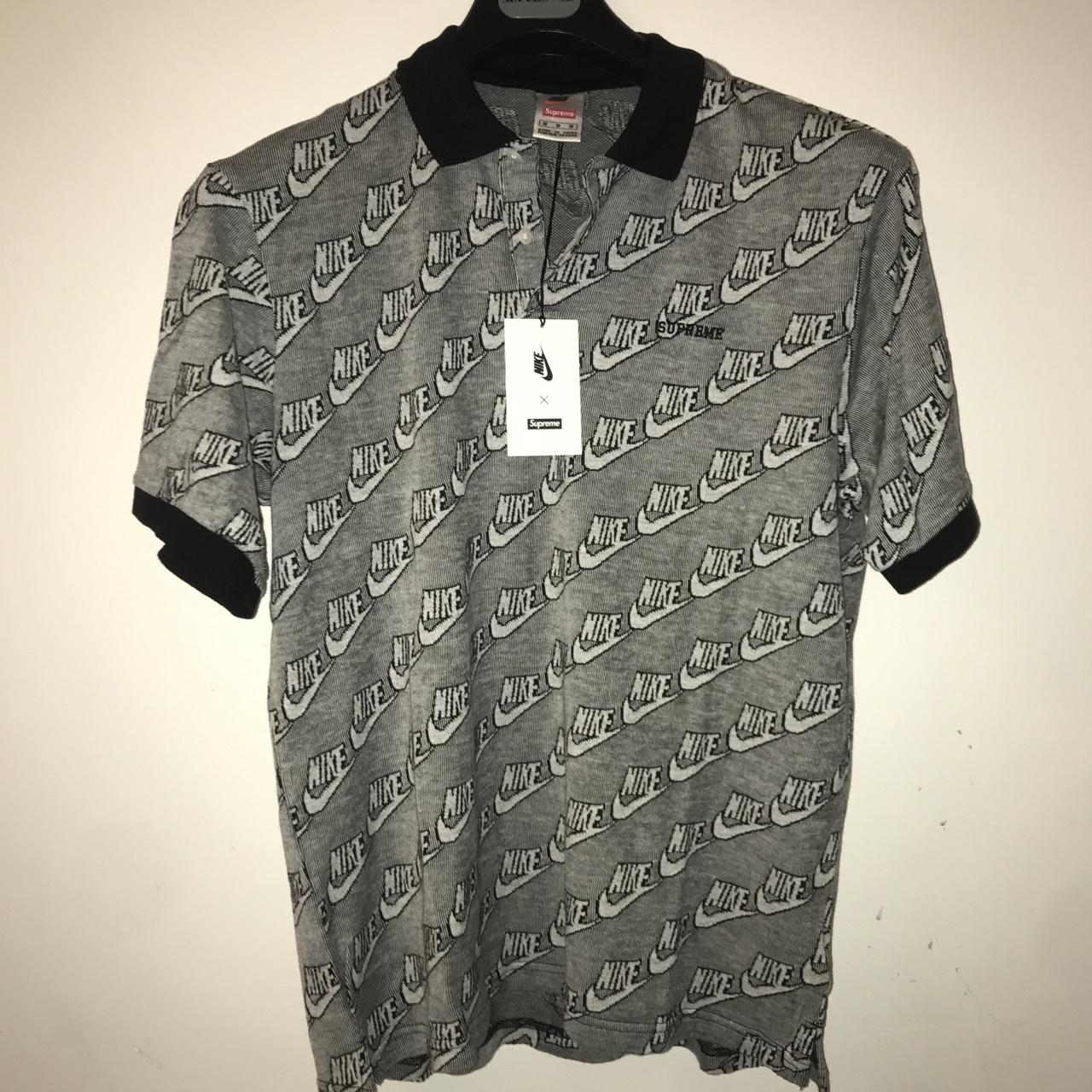 ファッション通販】 Supreme Nike Jacquard Polo ロゴ総柄 ブラック L ...