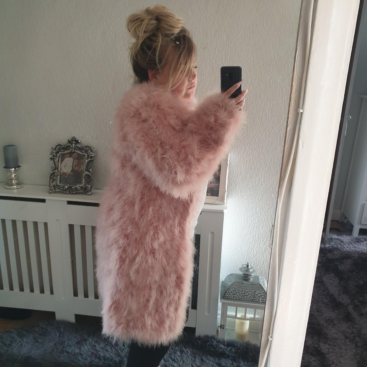 Long Pink Feather Coat Lina Ostrich Feather Bolero At