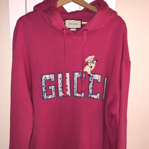 Authentic Stüssy cartoon monogram hoodie in pink - - Depop