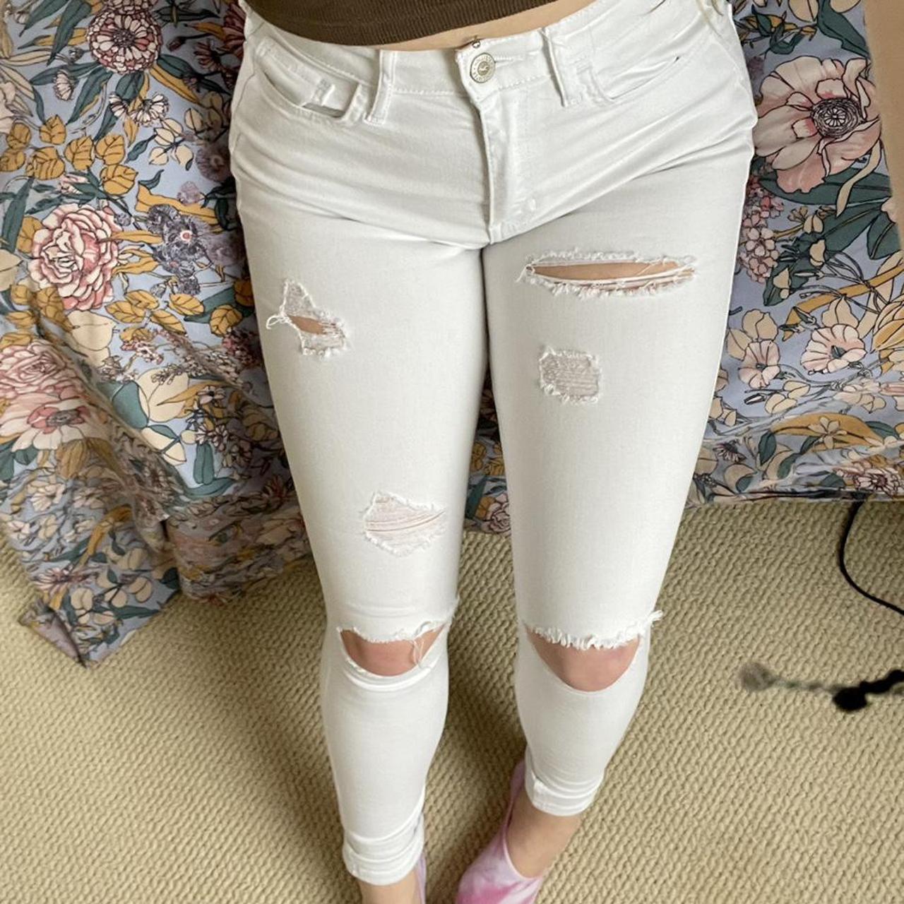 Product Image 2 - White distressed jeans from Hollister