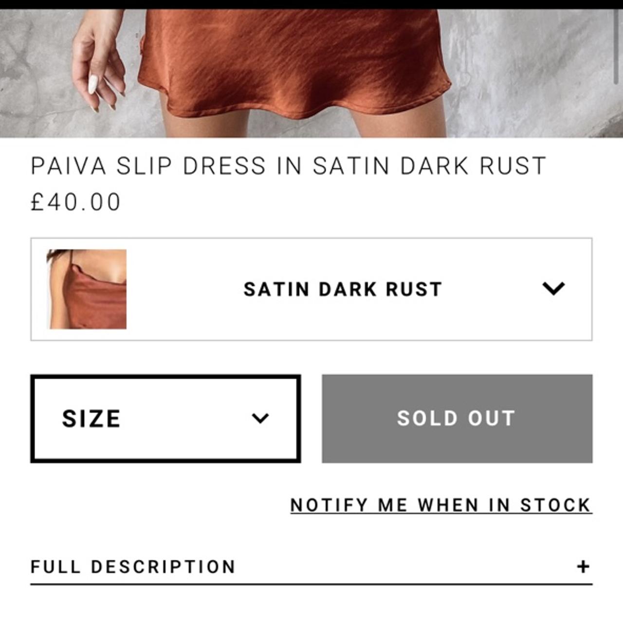 MOTEL ROCKS SOLD OUT PAIVA SLIP DRESS IN SATIN Depop