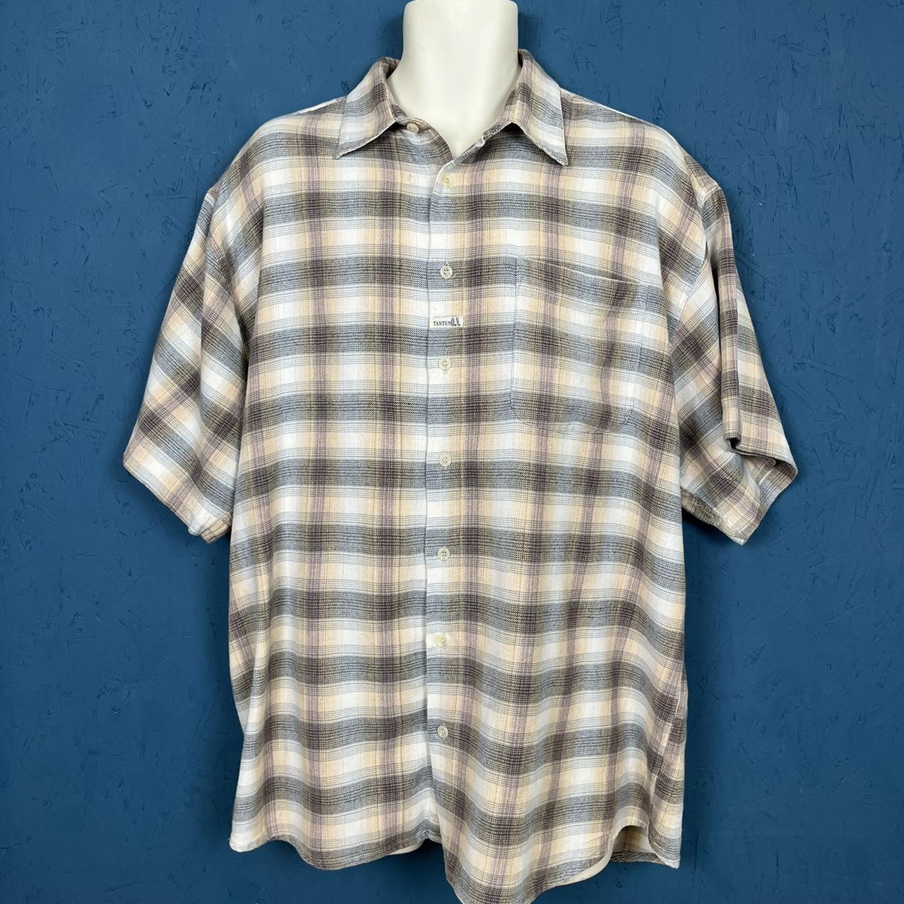 Vintage Tantum O.N Flannel Shirt 80s short sleeve... - Depop