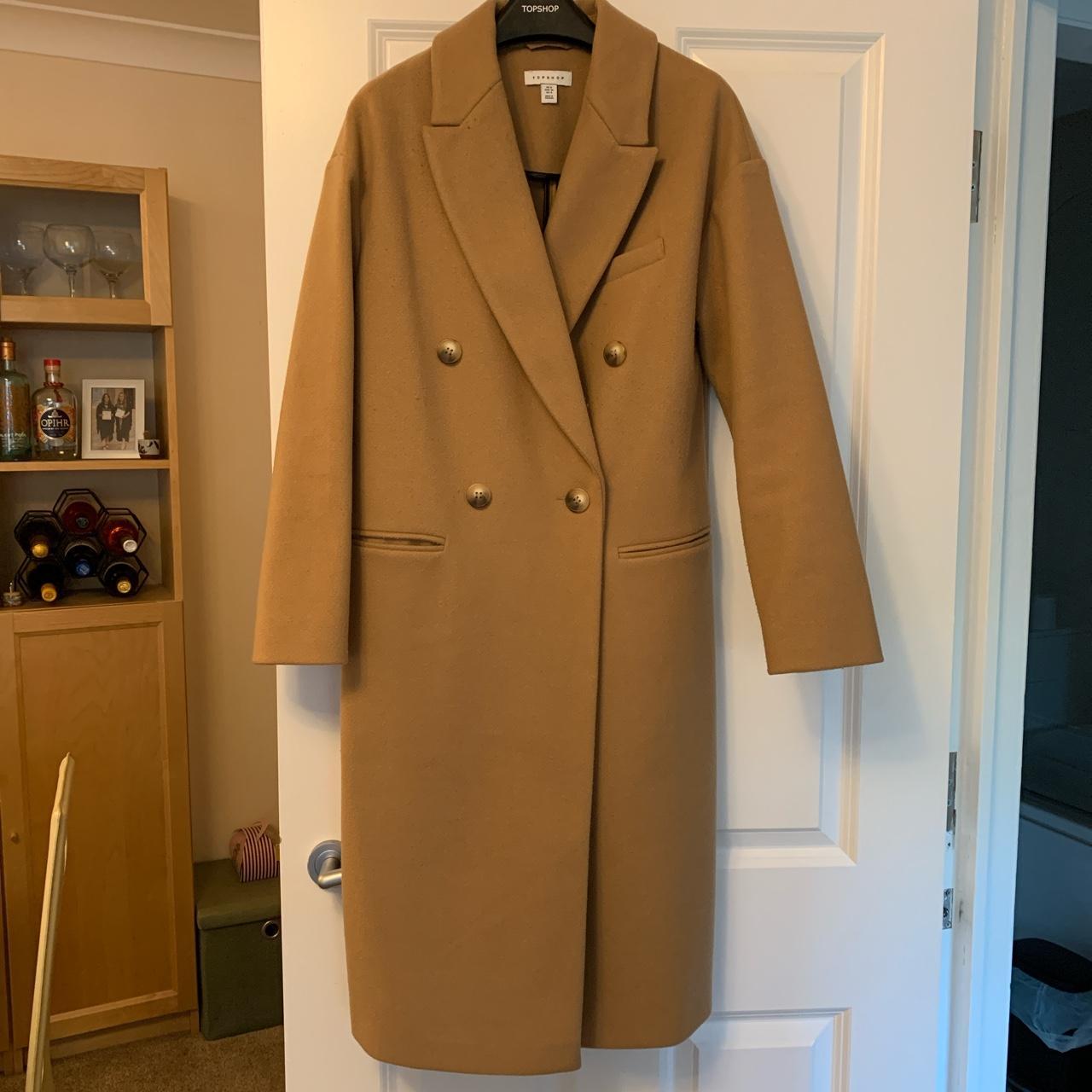 camel double breasted trench coat, perfect... Depop