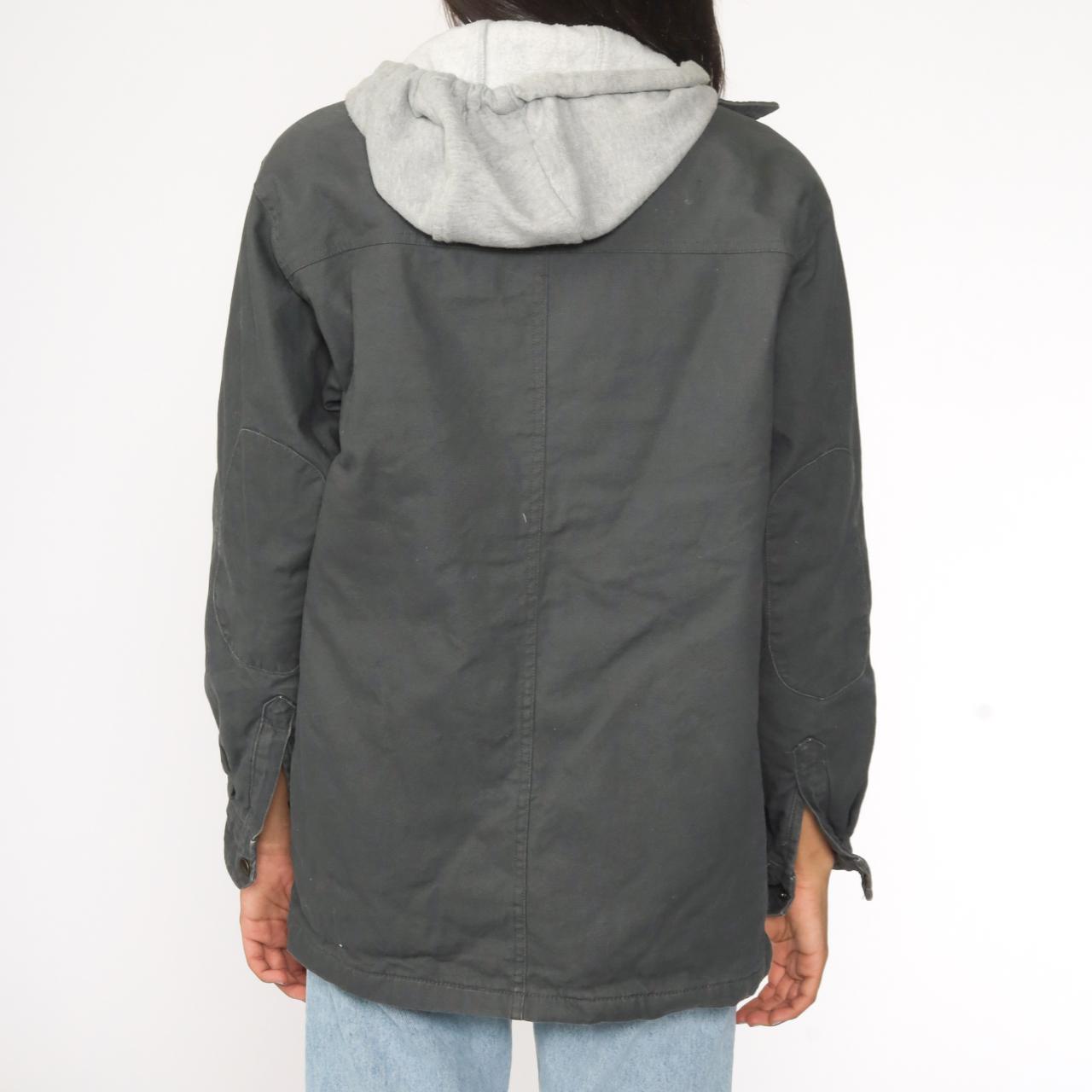 Grey Dickies medium weight hooded workwear jacket.... - Depop